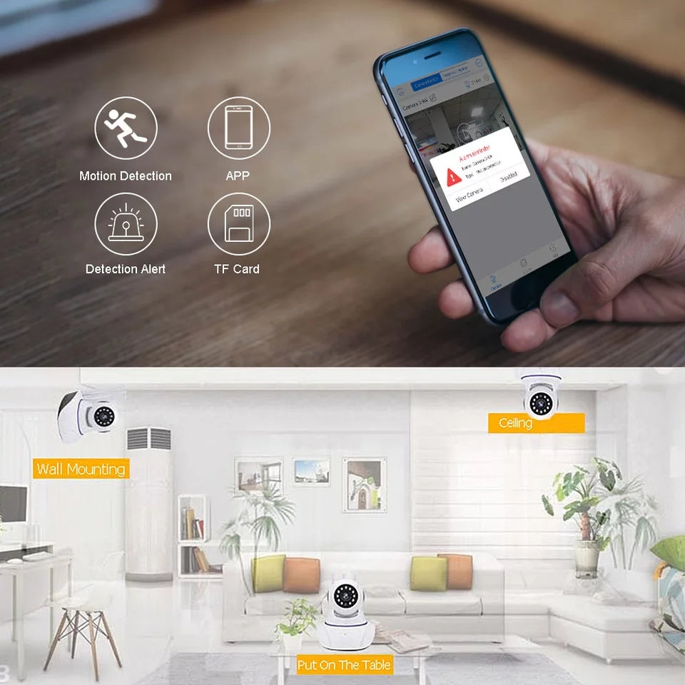 Wi-Fi kamera 360 fokos forgással