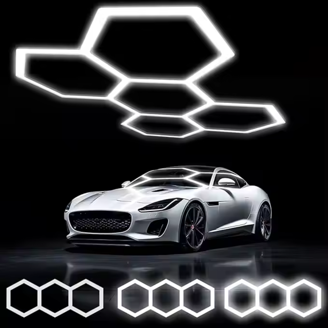 Hexagon LED világítás garázsokhoz és műhelyekhez (122x244 cm)