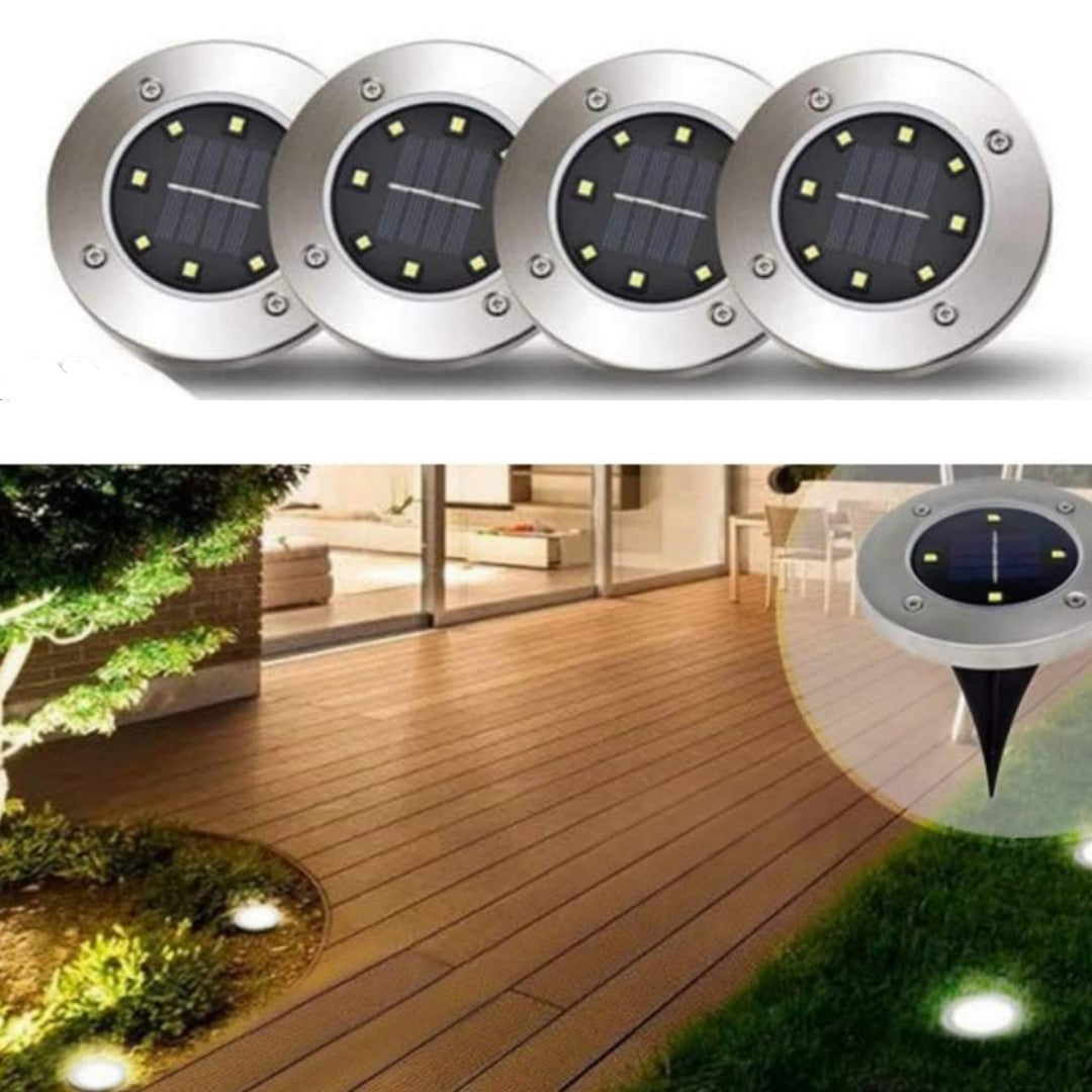 Napelemes LED lemezek a kertbe - 4 db