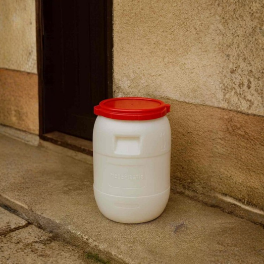 PVC hordó fedéllel – fehér
