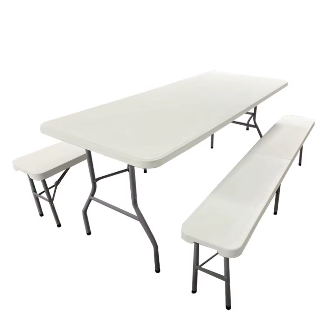 Összecsukható sörkészlet 180 cm – asztal és 2 pad