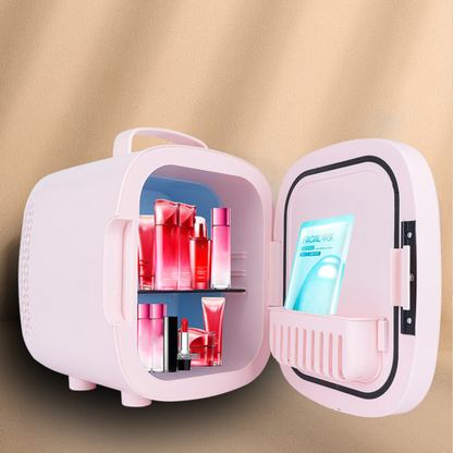 Mini kozmetikai hűtőszekrény LED tükörrel – 6L