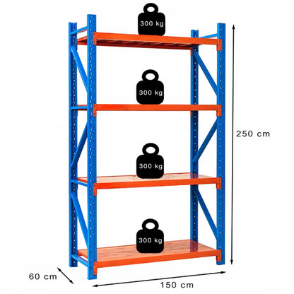 Tárolópolc – 4 szint | 200 kg szintenként