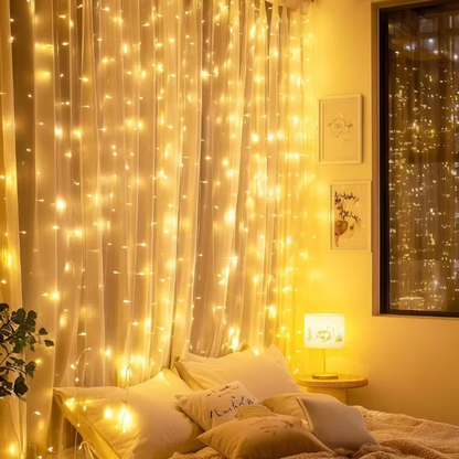 Prémium karácsonyi LED függöny – 3 × 2 m