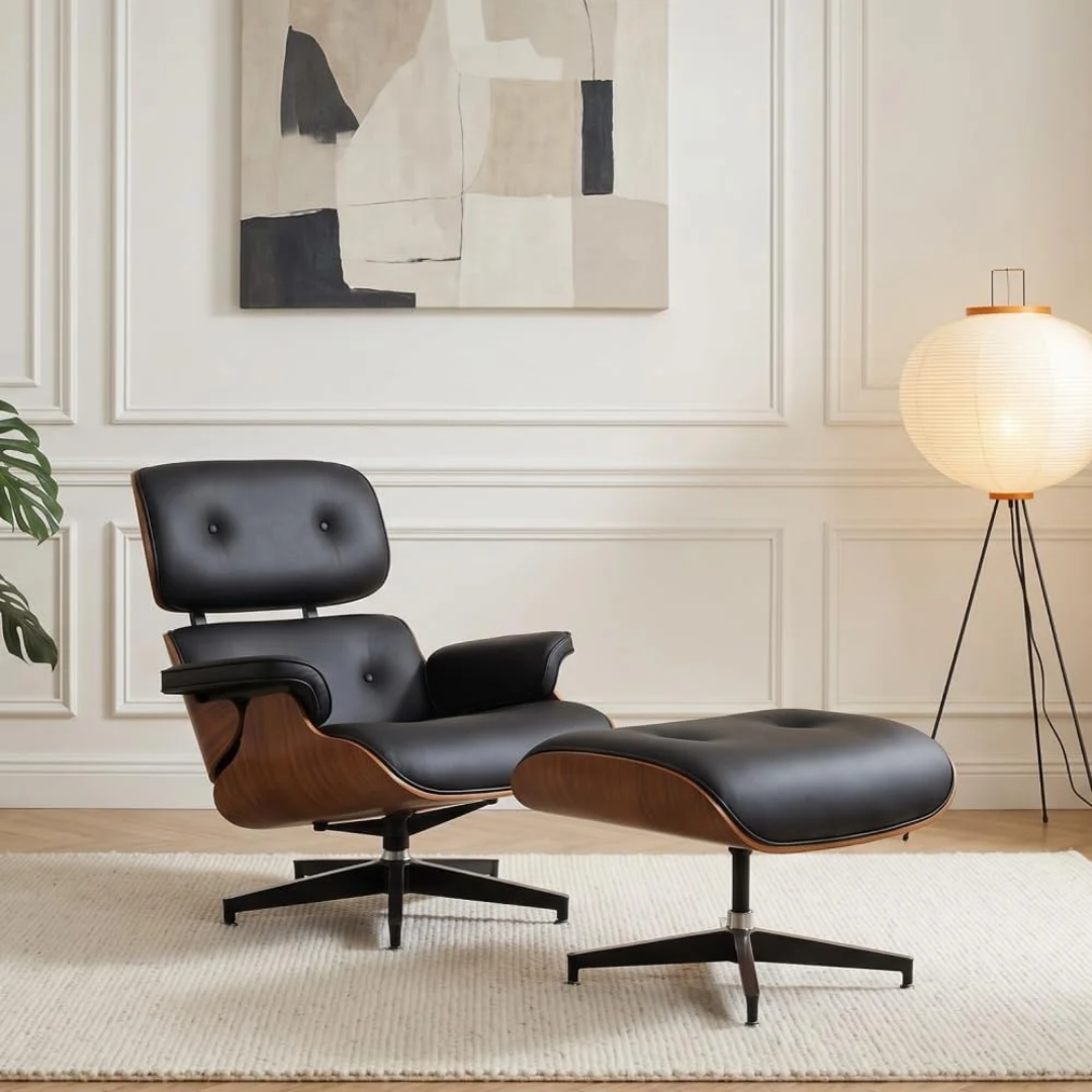 Luxus fotel tabuval – fekete/anya