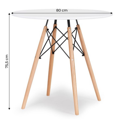 Torino asztal – Kerek 80 cm (fehér vagy fekete)