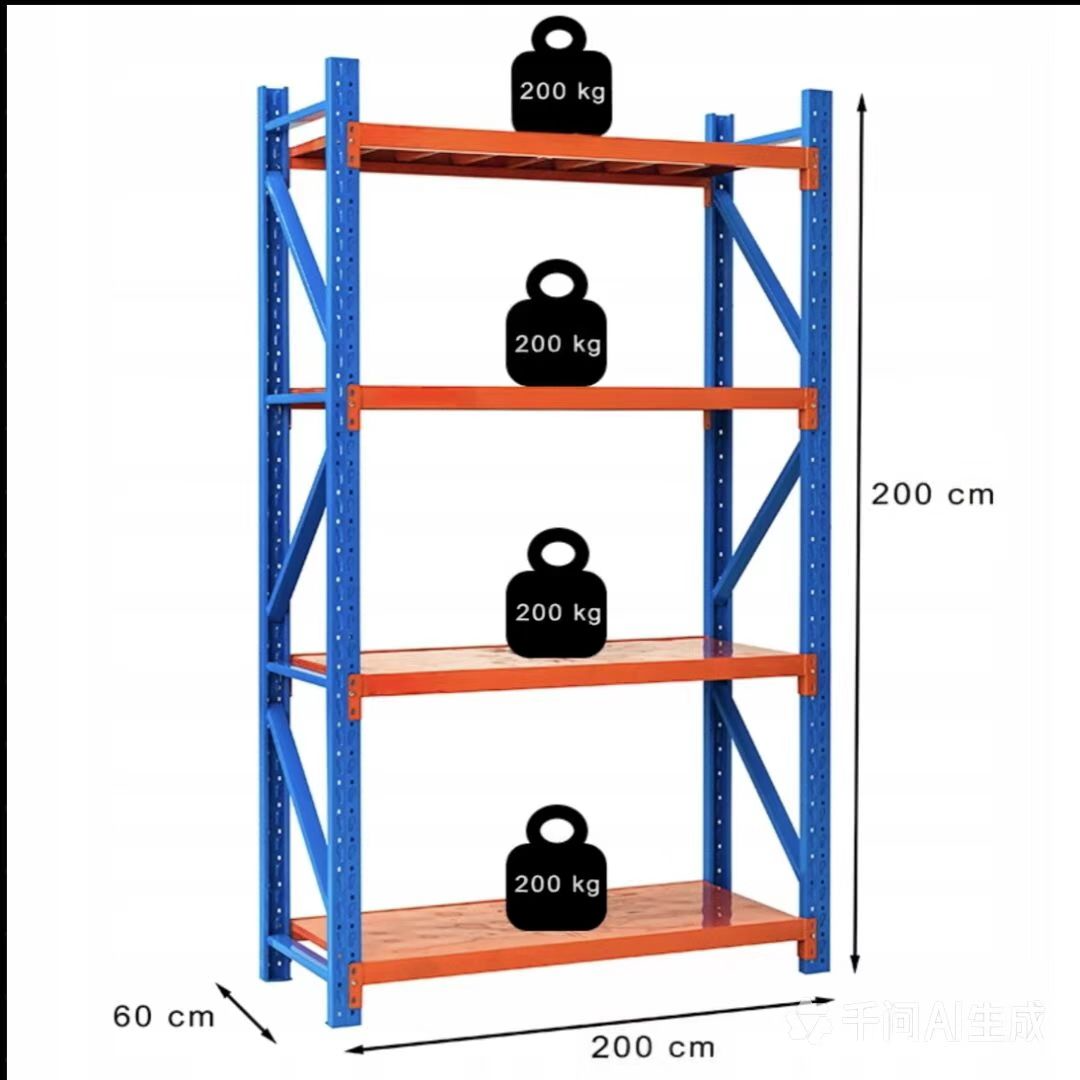Tárolópolc – 4 szint | 200 kg szintenként