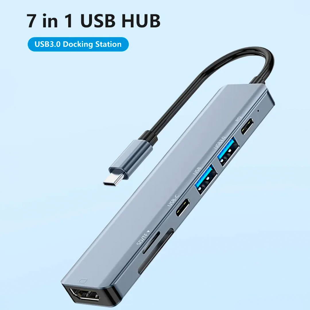 Multifunkcionális 7 az 1-ben USB Hub